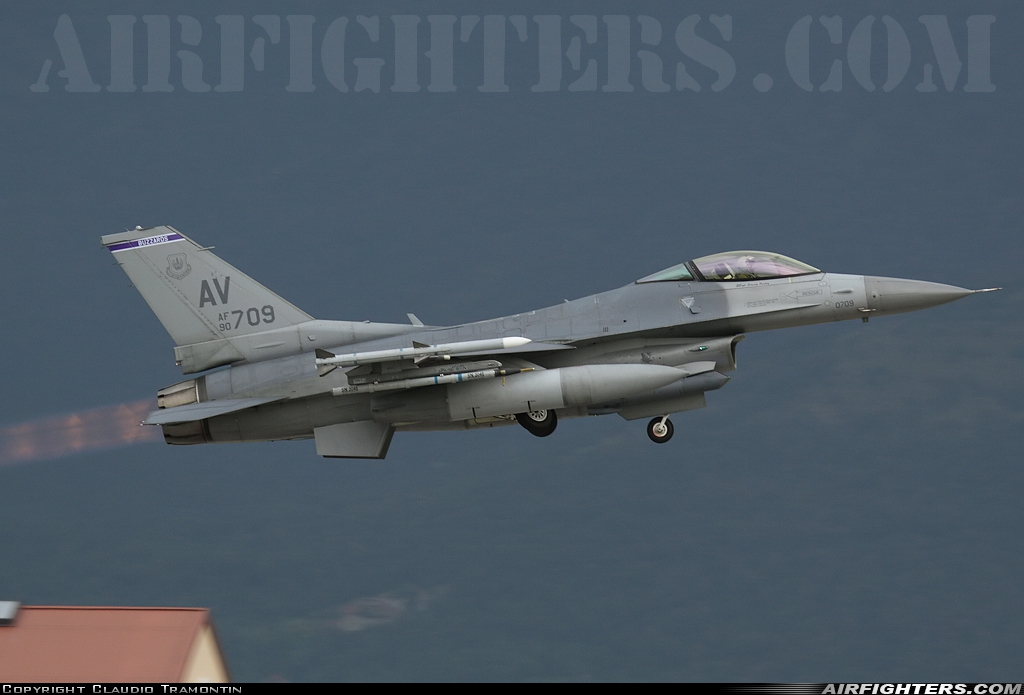 USA - Air Force General Dynamics F-16C Fighting Falcon 90-0709 at Aviano (- Pagliano e Gori) (AVB / LIPA), Italy