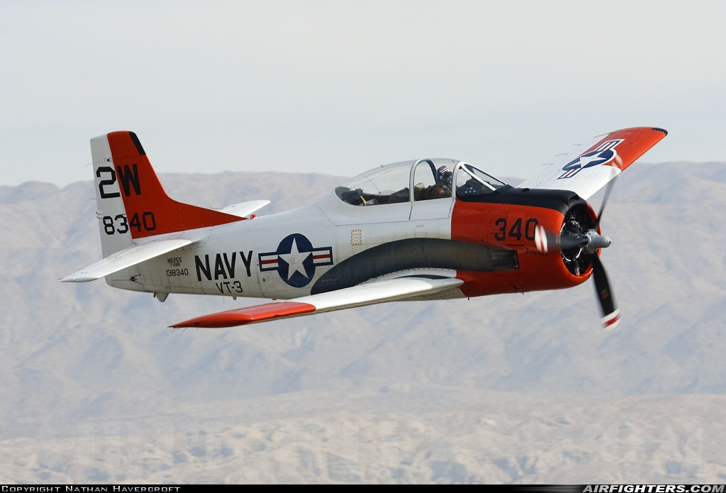 Private North American T-28B Trojan N6255 at Palm Springs / Thermal - Jacqueline Cochran Regional Airport (TRM), USA