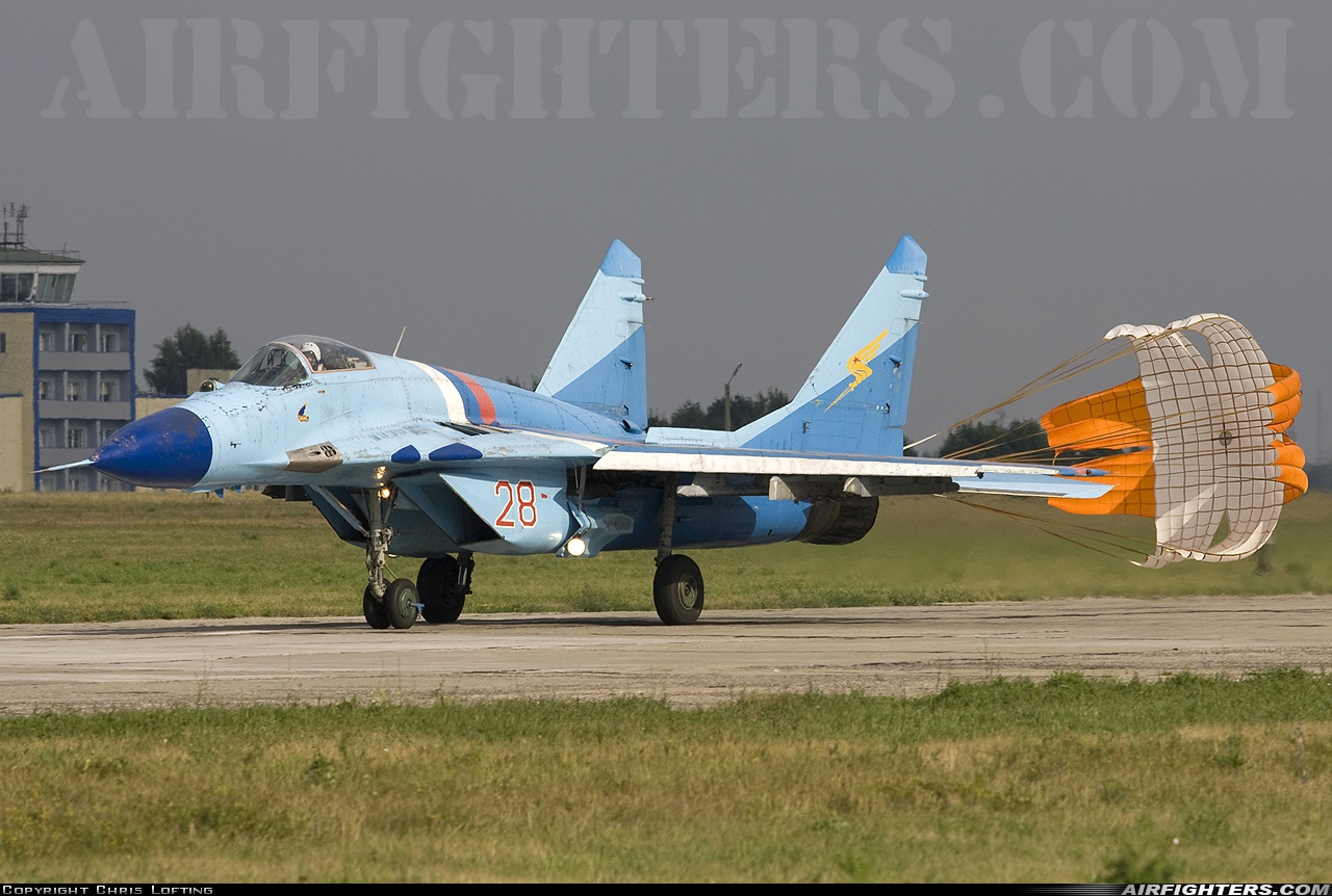 Russia - Air Force Mikoyan-Gurevich MiG-29 (9.13) 28 RED at Lipetsk - Air Base (2 / West), Russia
