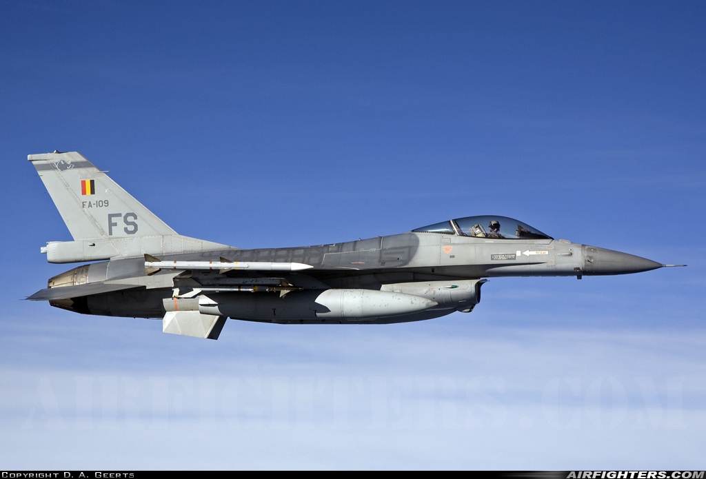 Belgium - Air Force General Dynamics F-16AM Fighting Falcon FA-109 at In Flight, Belgium