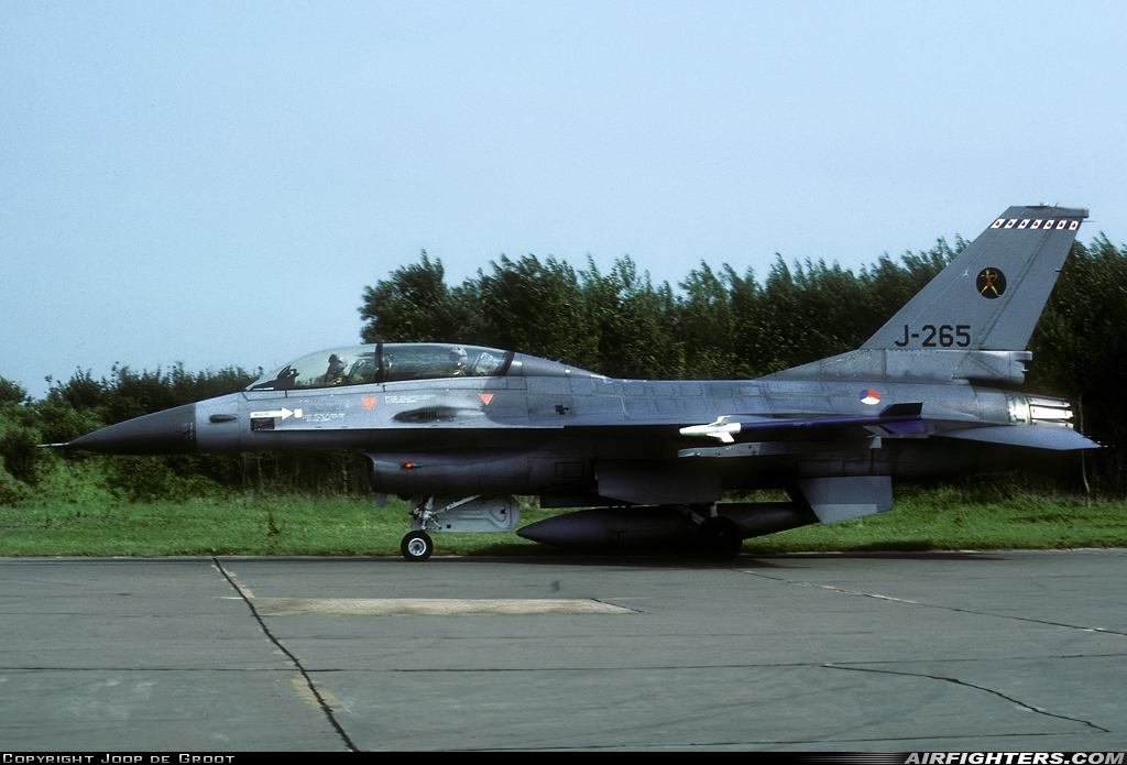 Netherlands - Air Force General Dynamics F-16B Fighting Falcon J-265 at Leeuwarden (LWR / EHLW), Netherlands