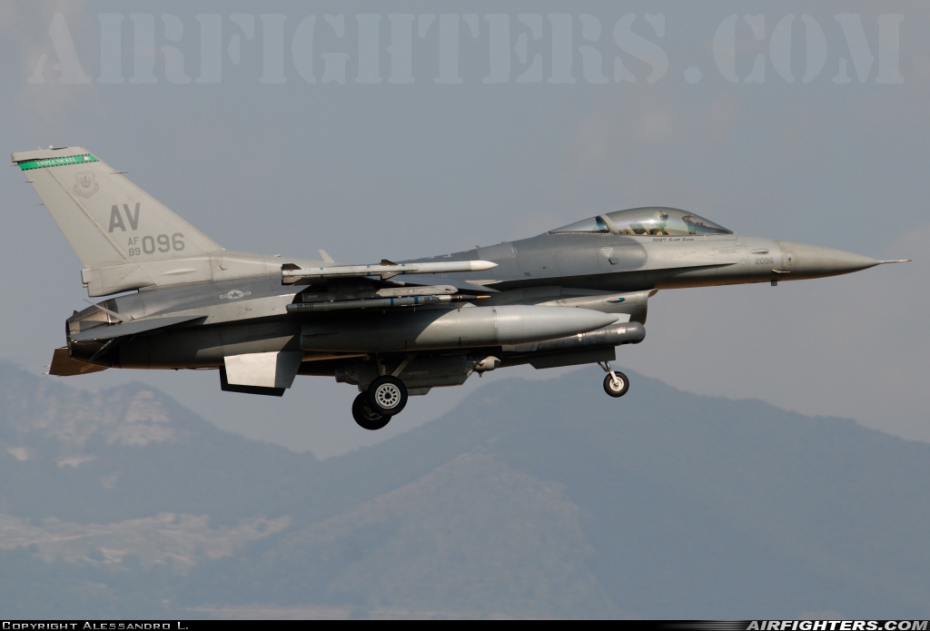 USA - Air Force General Dynamics F-16C Fighting Falcon 89-2096 at Aviano (- Pagliano e Gori) (AVB / LIPA), Italy