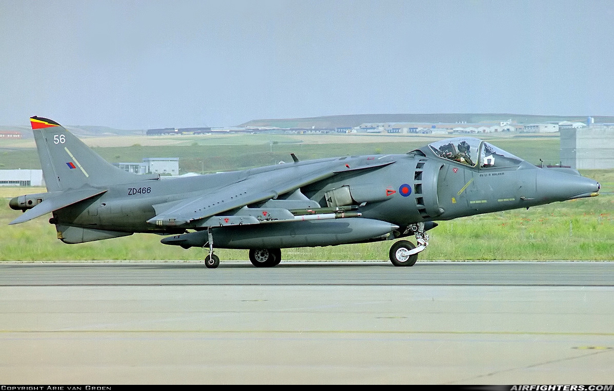 UK - Air Force British Aerospace Harrier GR.7 ZD466 at Madrid - Torrejon (TOJ / LETO), Spain