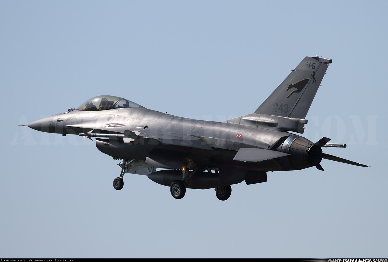 Italy - Air Force General Dynamics F-16A/ADF Fighting Falcon MM7243 at Decimomannu - (DCI / LIED), Italy