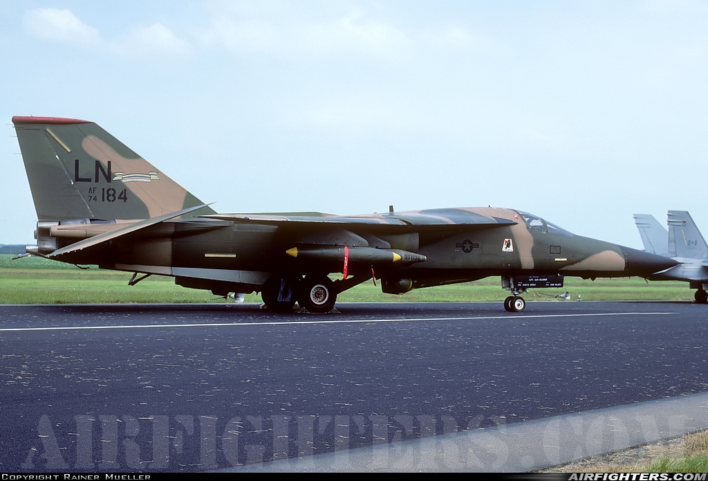 USA - Air Force General Dynamics F-111F Aardvark 74-0184 at Enschede - Twenthe (ENS / EHTW), Netherlands