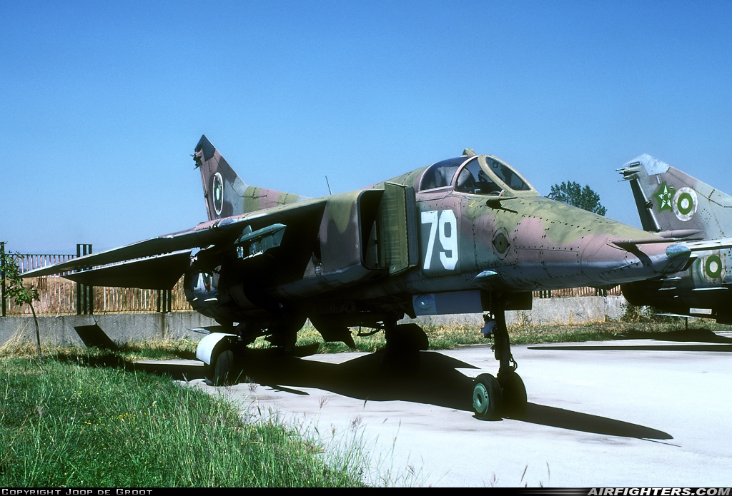 Bulgaria - Air Force Mikoyan-Gurevich MiG-23BN 79 at Plovdiv (- Krumovo) (PDV / LBPD), Bulgaria