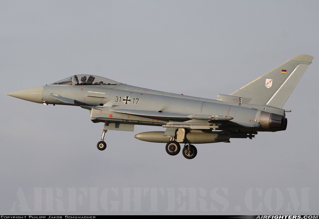 Germany - Air Force Eurofighter Typhoon T3 31+17 at Norvenich (ETNN), Germany