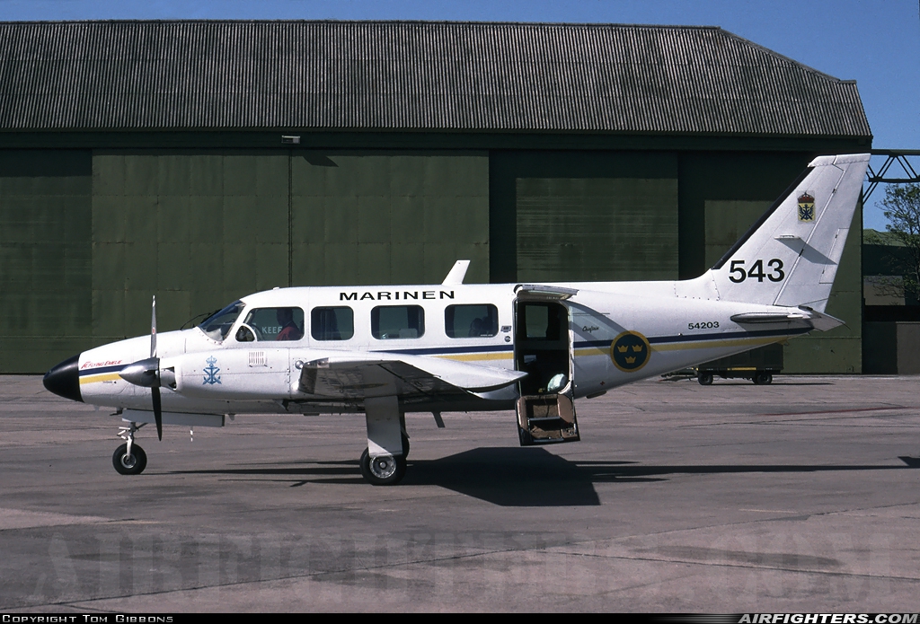 Sweden - Navy Piper PA-31-350 Navajo Chieftain 54203 at Lossiemouth (LMO / EGQS), UK