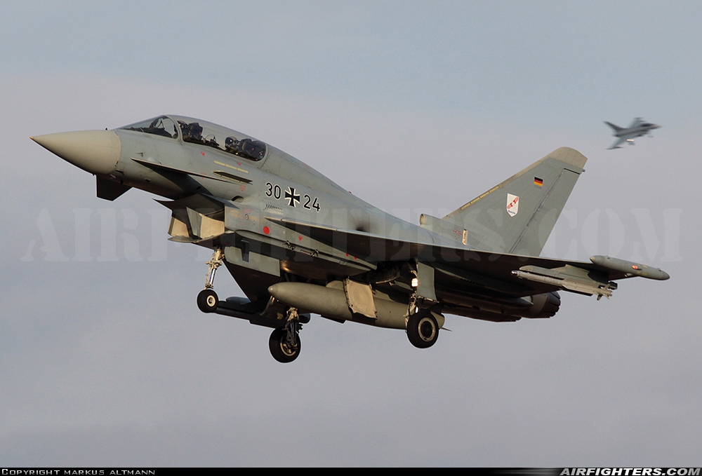 Germany - Air Force Eurofighter EF-2000 Typhoon T 30+24 at Norvenich (ETNN), Germany