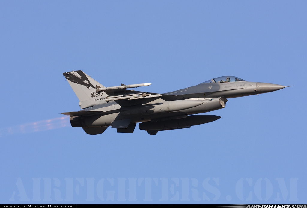 USA - Air Force General Dynamics F-16C Fighting Falcon 86-0217 at Riverside - March ARB (AFB / Field) (RIV / KRIV), USA