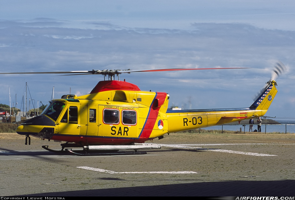 Netherlands - Air Force Agusta-Bell AB-412SP Grifone R-03 at Off-Airport - Vlieland Heliport, Netherlands