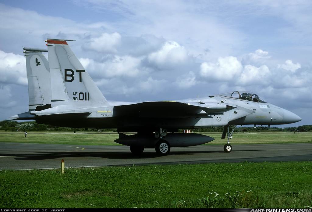 USA - Air Force McDonnell Douglas F-15C Eagle 80-0011 at Aalborg (AAL / EKYT), Denmark