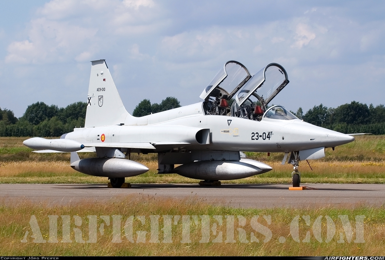 Spain - Air Force Northrop SF-5M Freedom Fighter AE.9-010 at Kleine Brogel (EBBL), Belgium