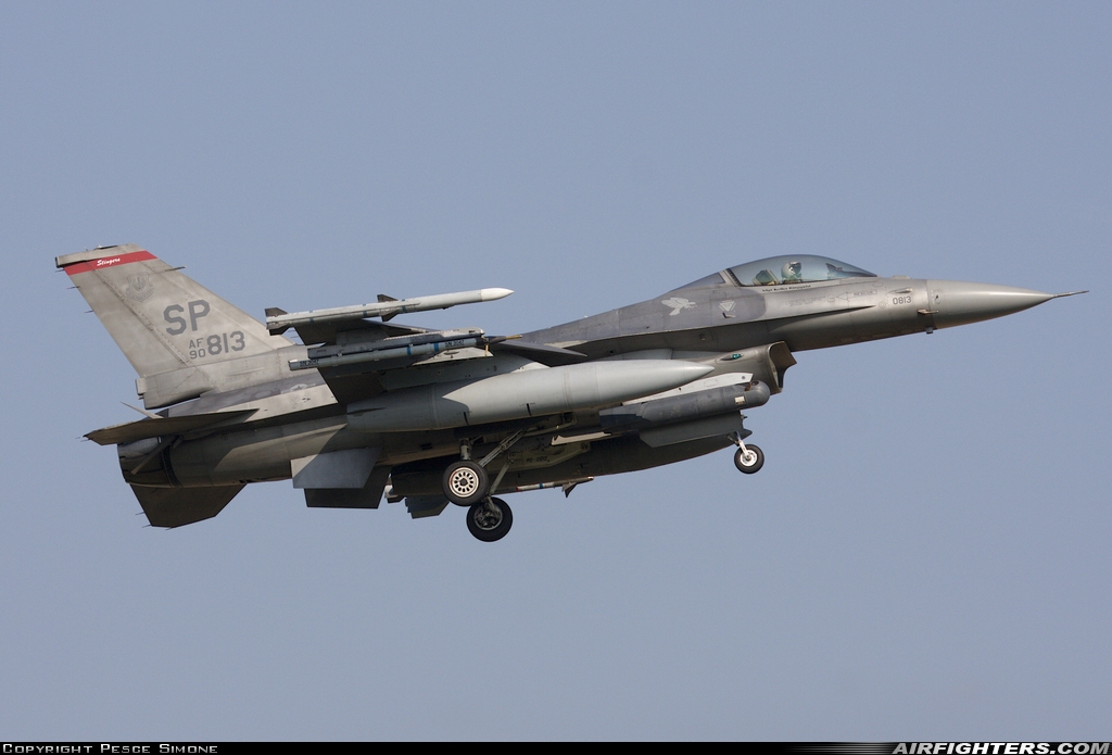 USA - Air Force General Dynamics F-16C Fighting Falcon 90-0813 at Aviano (- Pagliano e Gori) (AVB / LIPA), Italy