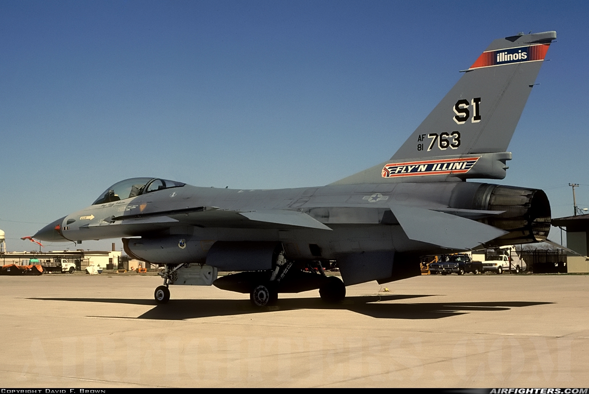 USA - Air Force General Dynamics F-16A Fighting Falcon 81-0763 at Wichita - McConnell AFB (IAB / KIAB), USA