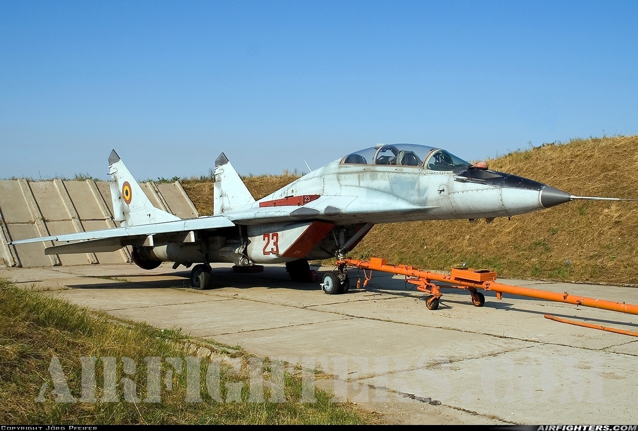 Romania - Air Force Mikoyan-Gurevich MiG-29UB (9.51) 23 at Constanta - Mihail Kogalniceanu (CND / LRCK), Romania