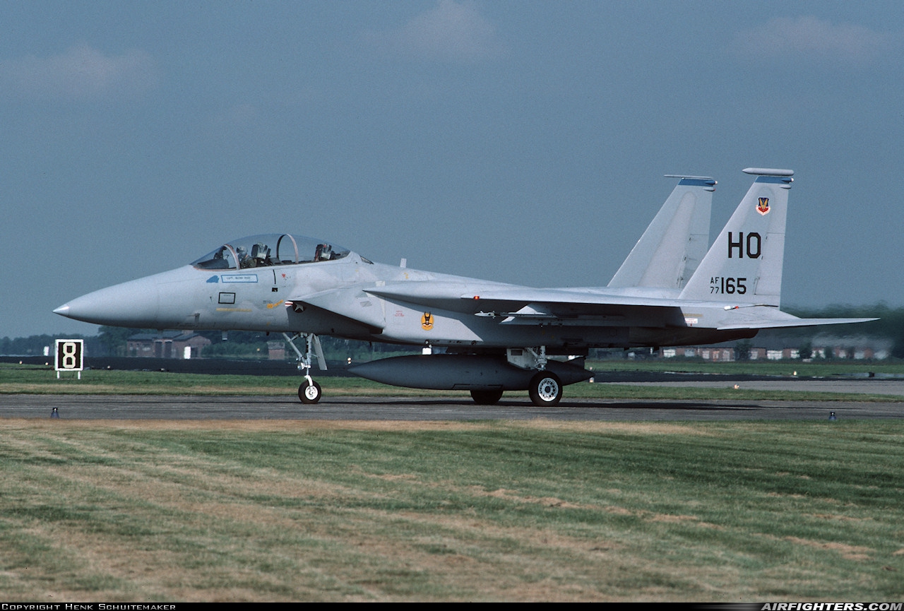 USA - Air Force McDonnell Douglas F-15B Eagle 77-0165 at Breda - Gilze-Rijen (GLZ / EHGR), Netherlands