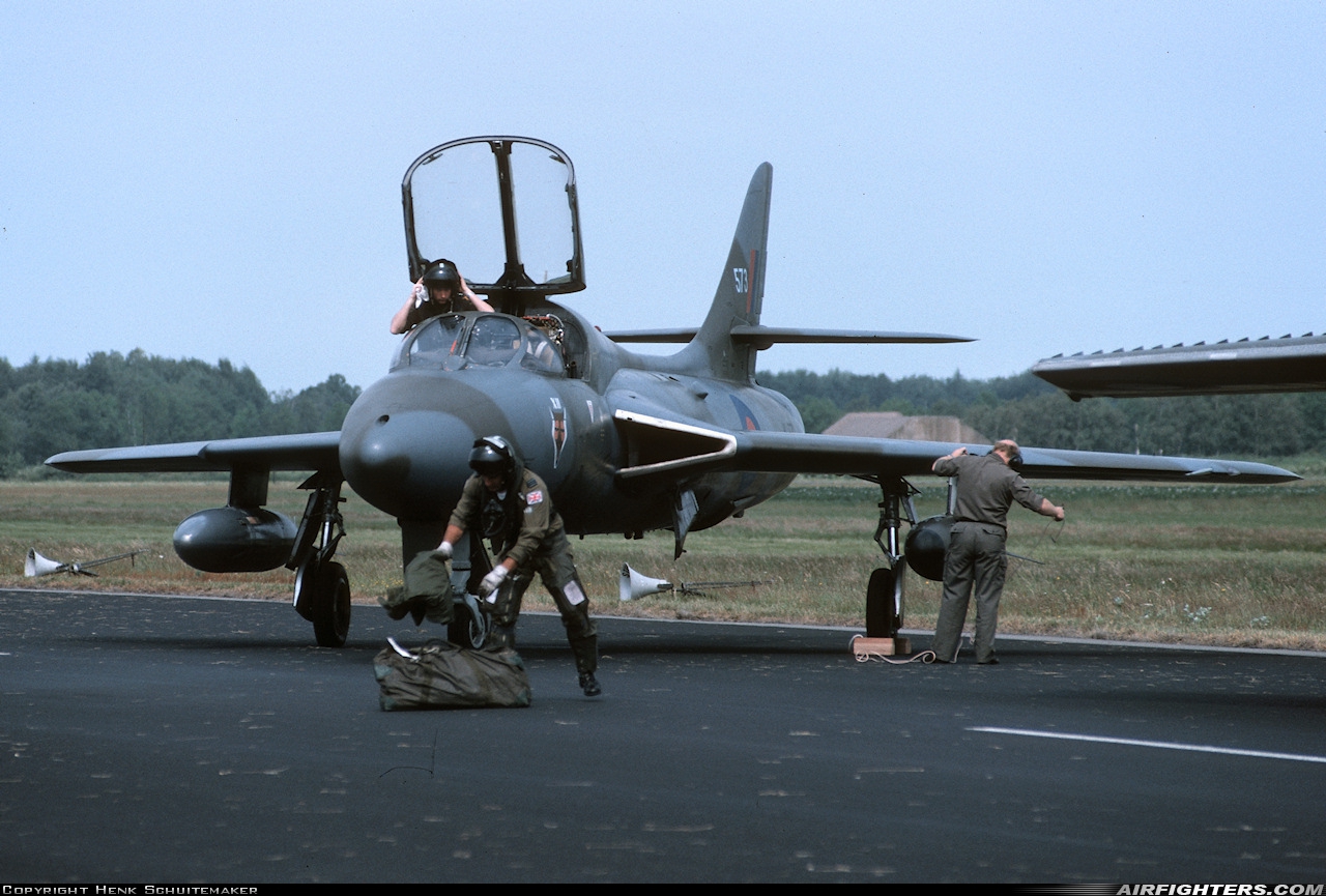 UK - Air Force Hawker Hunter T7 XL573 at Enschede - Twenthe (ENS / EHTW), Netherlands