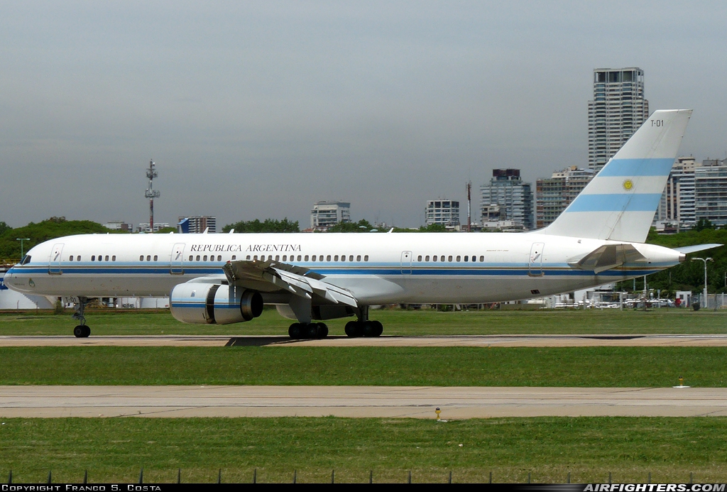 Argentina - Government Boeing 757-23A T-01 at Buenos Aires - Aeroparque Jorge Newbery (AEP / SABE), Argentina