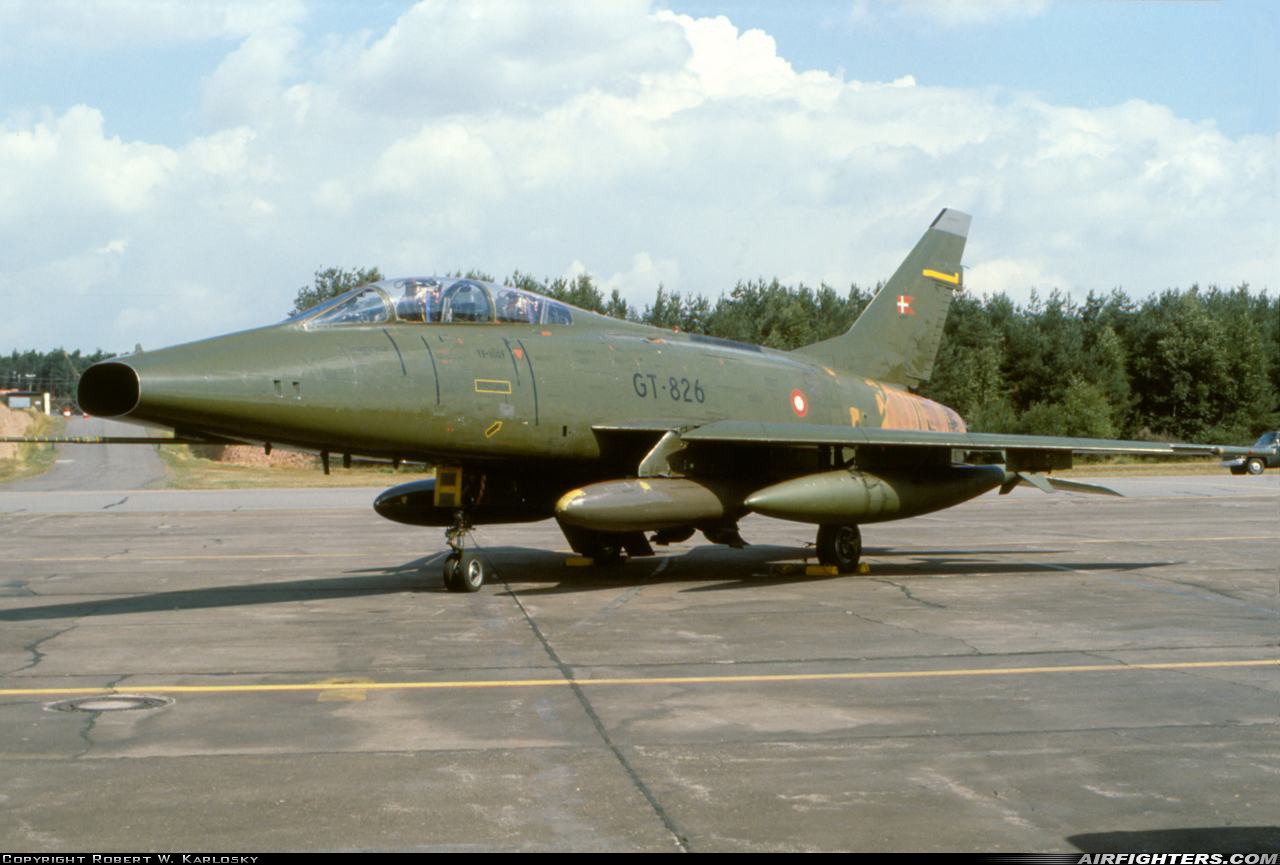 Denmark - Air Force North American TF-100F Super Sabre GT-826 at Ramstein (- Landstuhl) (RMS / ETAR), Germany