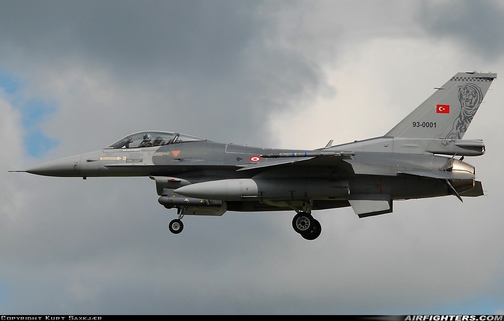 Türkiye - Air Force General Dynamics F-16C Fighting Falcon 93-0001 at Aalborg (AAL / EKYT), Denmark