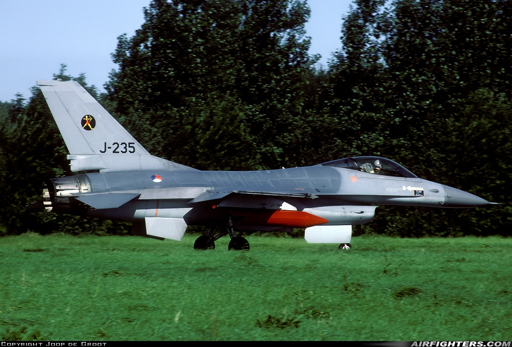 Netherlands - Air Force General Dynamics F-16A Fighting Falcon J-235 at Leeuwarden (LWR / EHLW), Netherlands