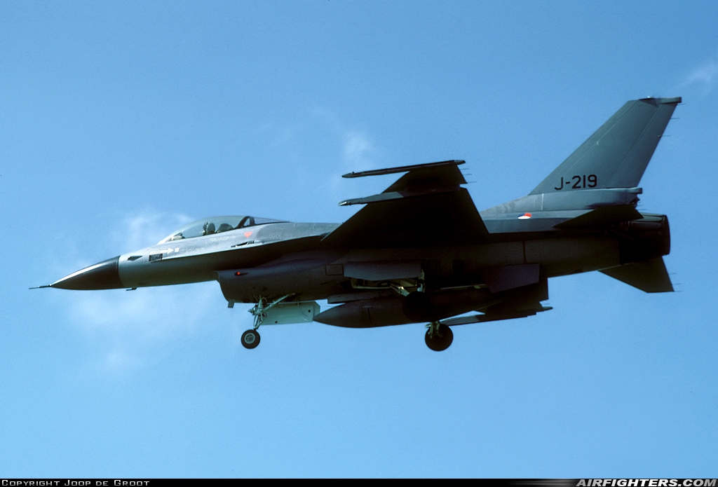 Netherlands - Air Force General Dynamics F-16A Fighting Falcon J-219 at Leeuwarden (LWR / EHLW), Netherlands