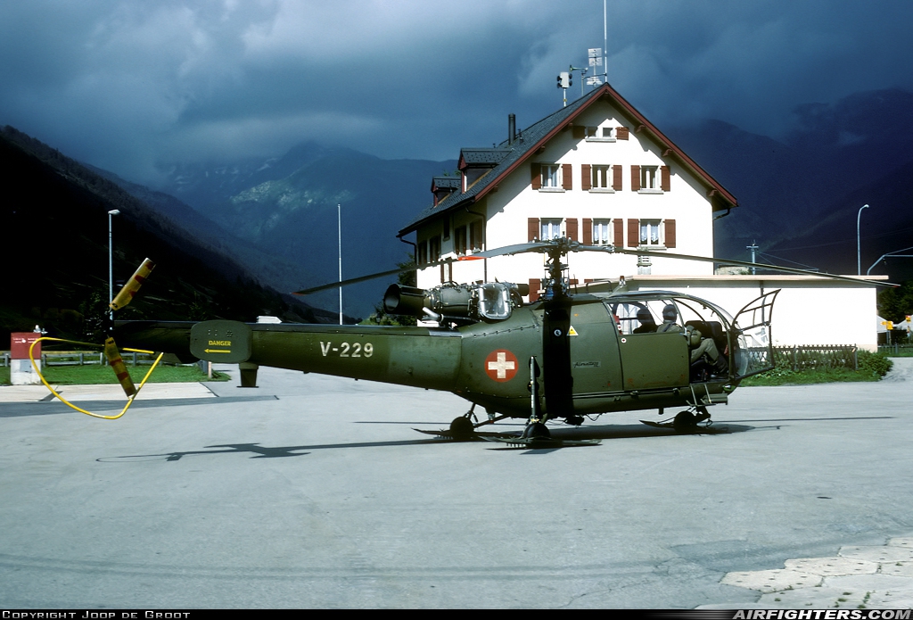 Switzerland - Air Force Aerospatiale SA-316B Alouette III V-229 at Ulrichen (LSMC), Switzerland