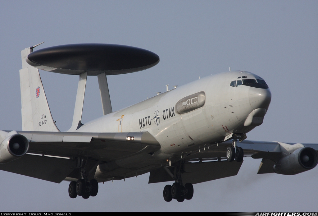 Luxembourg - NATO Boeing E-3A Sentry (707-300) LX-N90442 at Mildenhall (MHZ / GXH / EGUN), UK