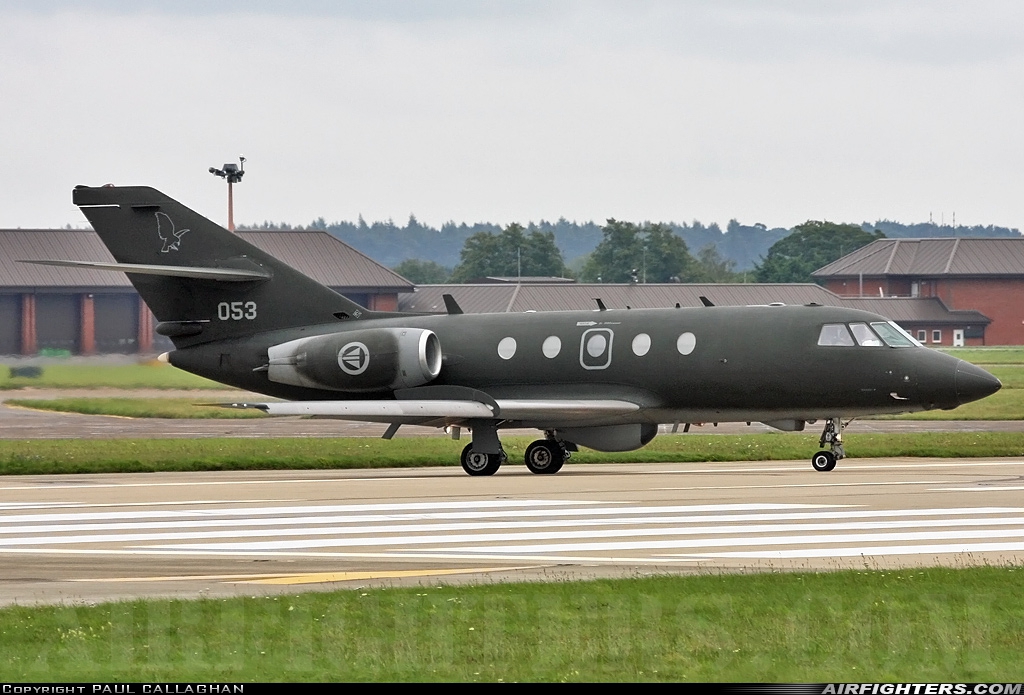 Norway - Air Force Dassault Falcon (Mystere) 20ECM 053 at Mildenhall (MHZ / GXH / EGUN), UK
