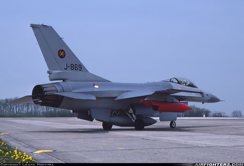 Netherlands - Air Force General Dynamics F-16A Fighting Falcon J-869 at Leeuwarden (LWR / EHLW), Netherlands