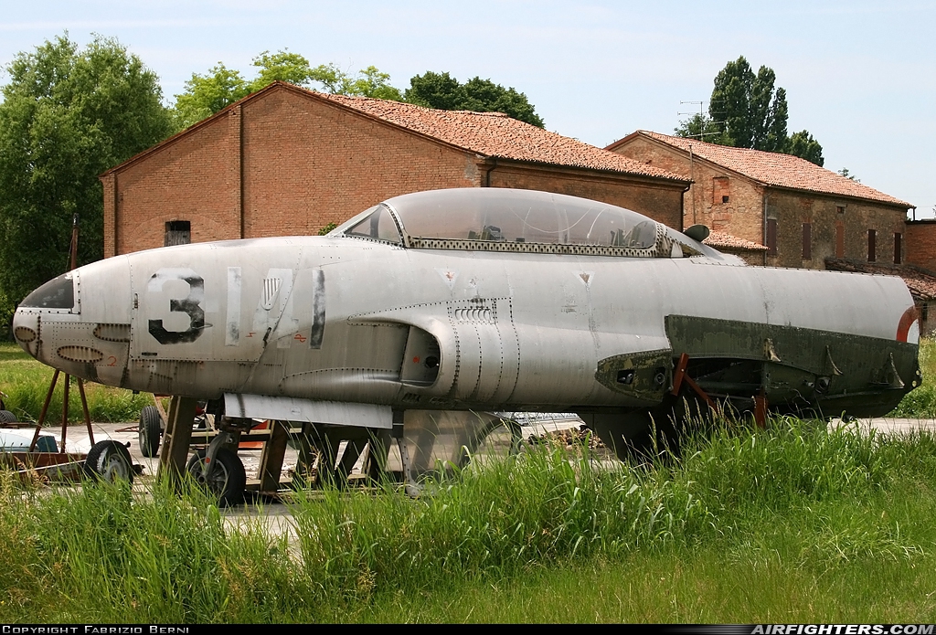 Italy - Air Force Lockheed T-33A Shooting Star MM51-9141 at Off-Airport - Possidonio, Italy