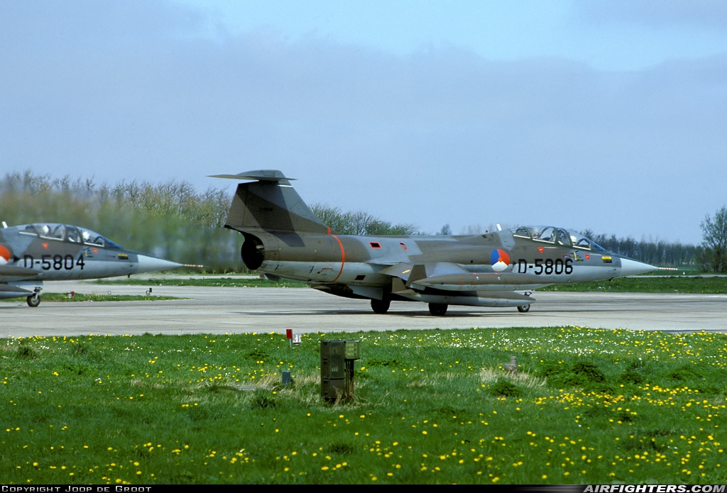 Netherlands - Air Force Lockheed TF-104G Starfighter D-5806 at Leeuwarden (LWR / EHLW), Netherlands