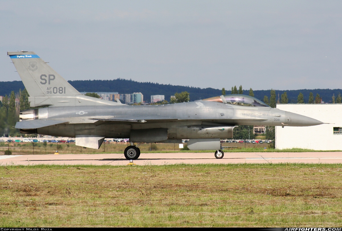 USA - Air Force General Dynamics F-16C Fighting Falcon 96-0081 at Brno - Turany (BRQ / LKTB), Czech Republic