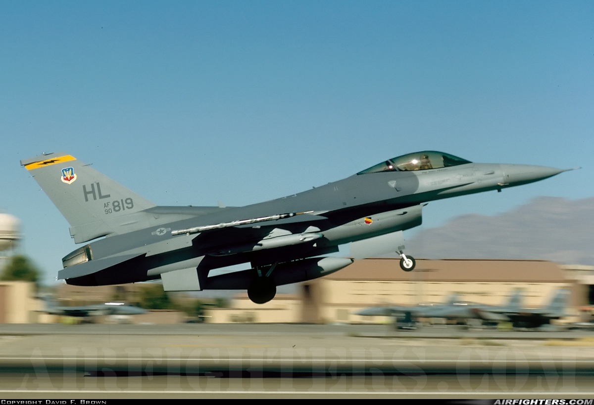 USA - Air Force General Dynamics F-16C Fighting Falcon 90-0819 at Las Vegas - Nellis AFB (LSV / KLSV), USA