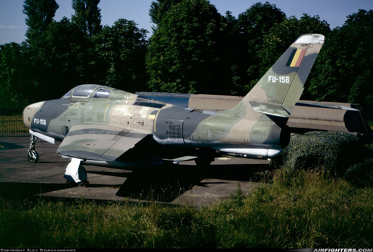 Belgium - Air Force Republic F-84F Thunderstreak FU-156 at Liege (- Bierset) (LGG / EBLG), Belgium