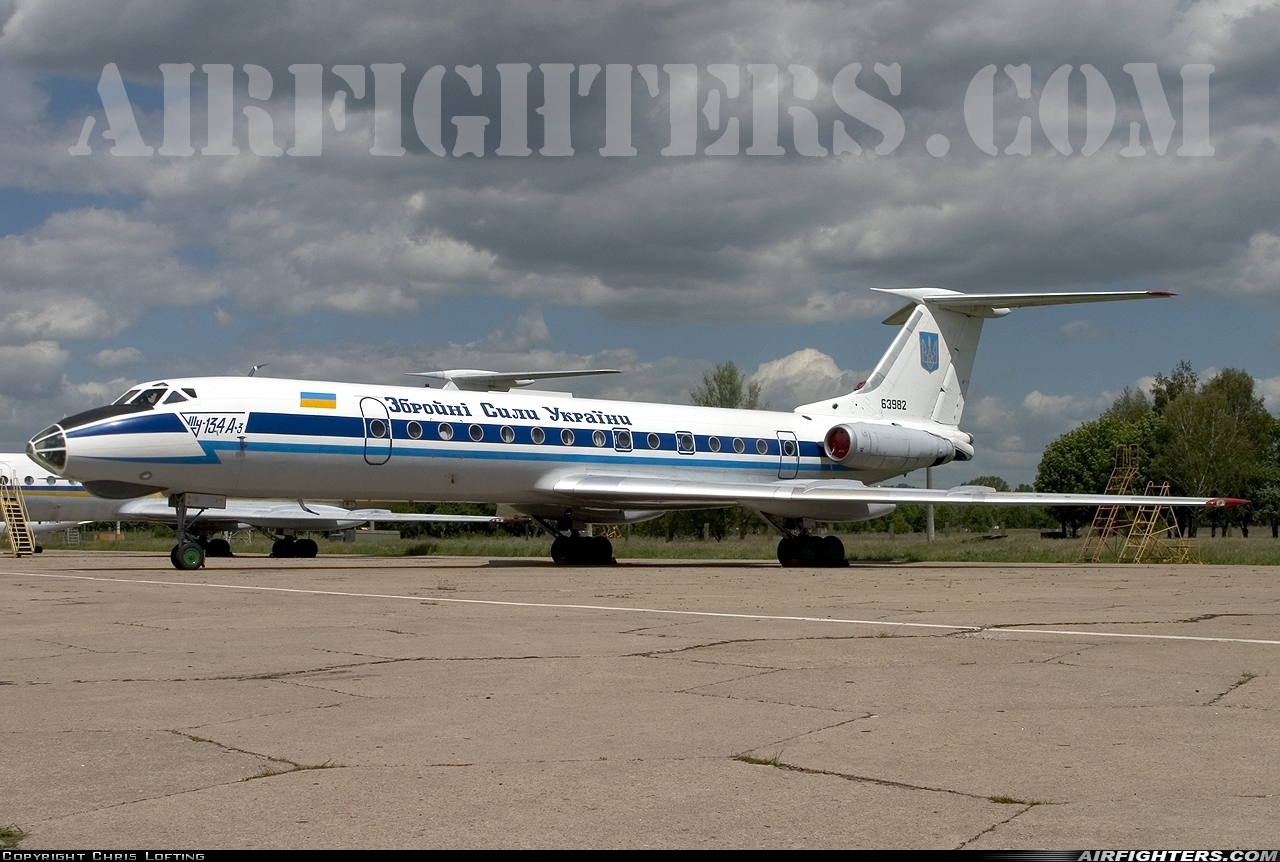 Ukraine - Air Force Tupolev Tu-134A 63982 at Kiev - Borispol (KBP / UKBB), Ukraine