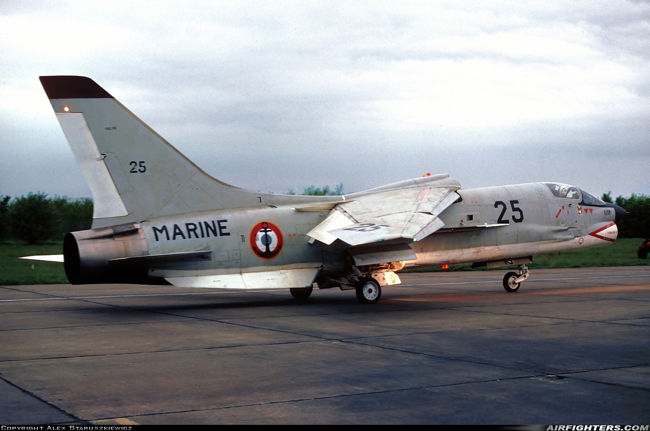 France - Navy Vought F-8E(FN) Crusader 25 at Colmar - Meyenheim (LFSC), France