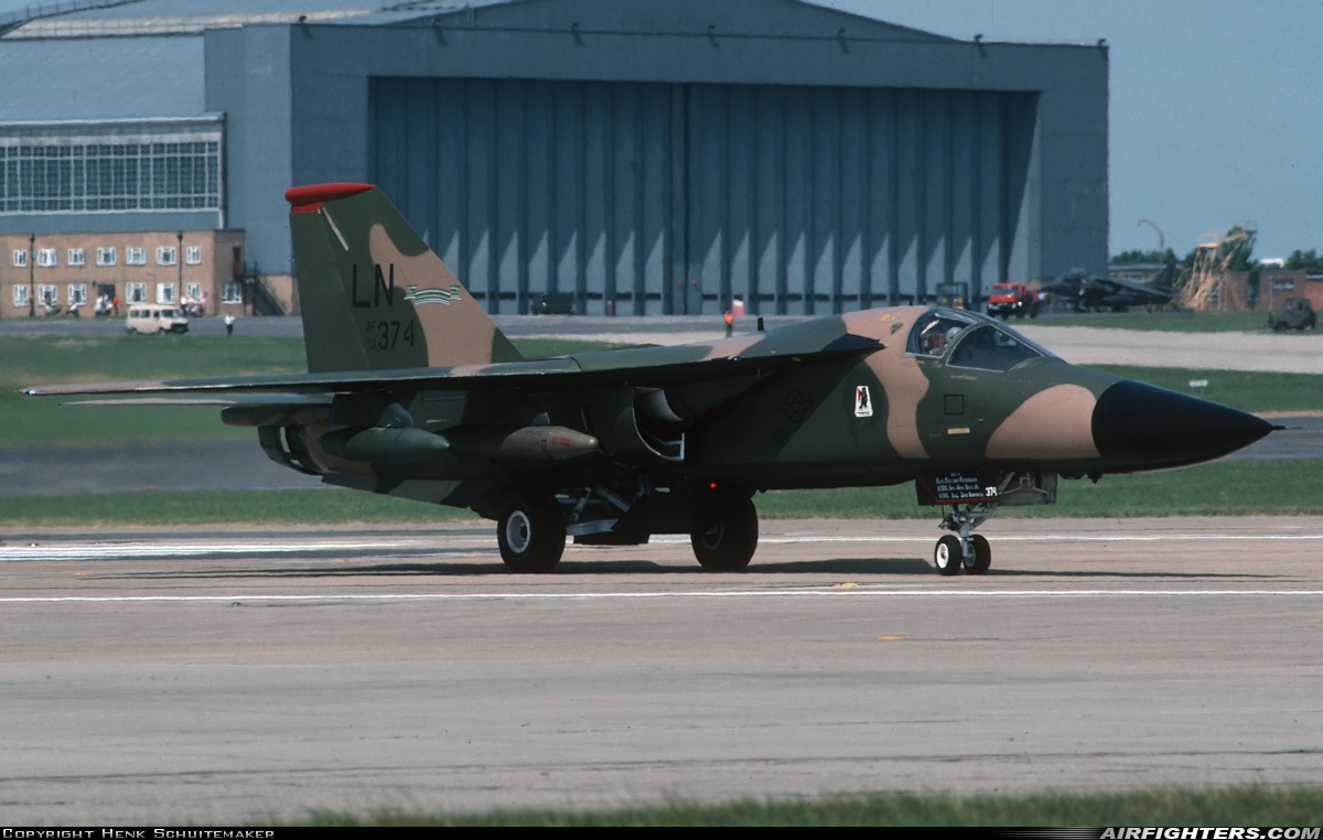 USA - Air Force General Dynamics F-111F Aardvark 70-2374 at Boscombe Down (EGDM), UK