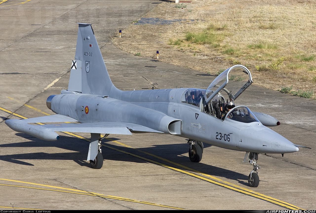Spain - Air Force Northrop SF-5M Freedom Fighter AE.9-012 at Badajoz - Talavera la Real (BJZ / LEBZ), Spain