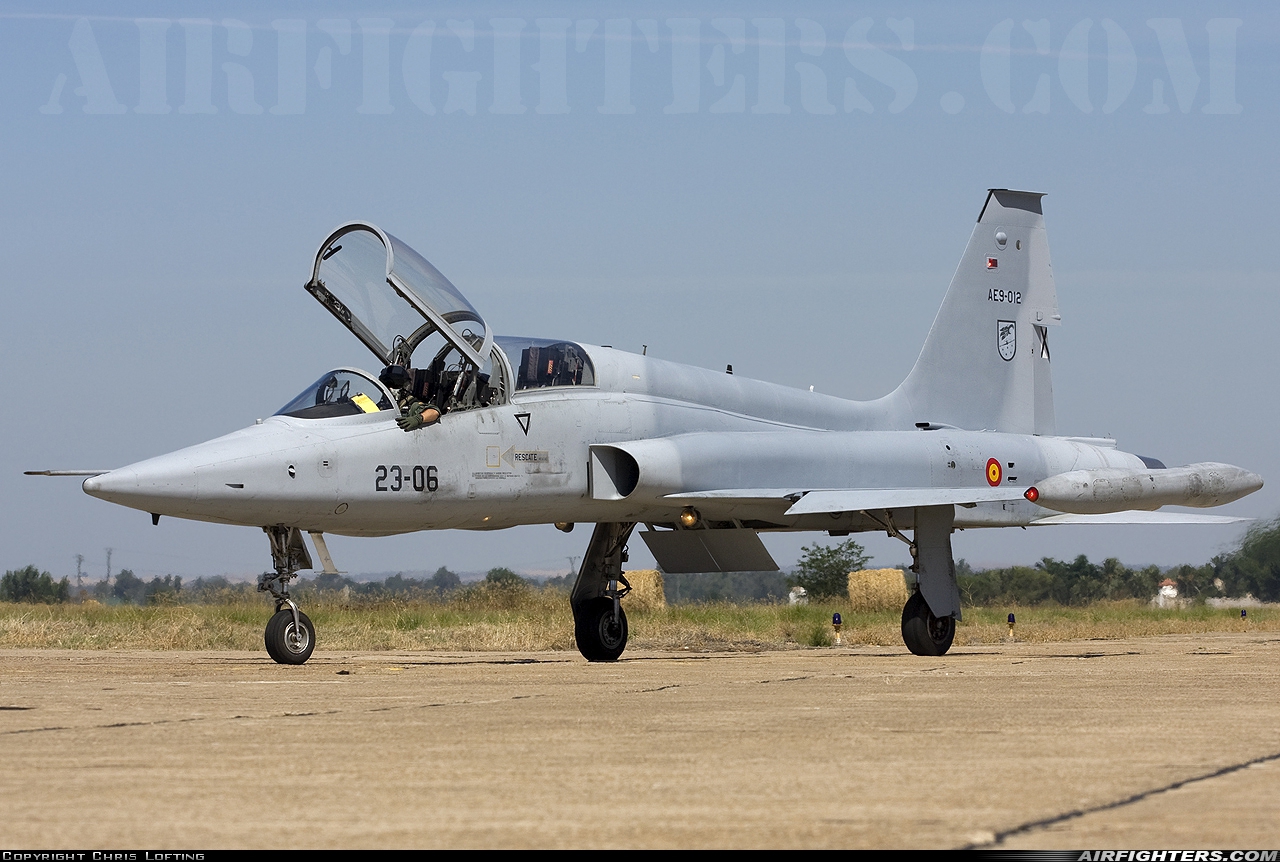 Spain - Air Force Northrop SF-5M Freedom Fighter AE.9-012 at Badajoz - Talavera la Real (BJZ / LEBZ), Spain