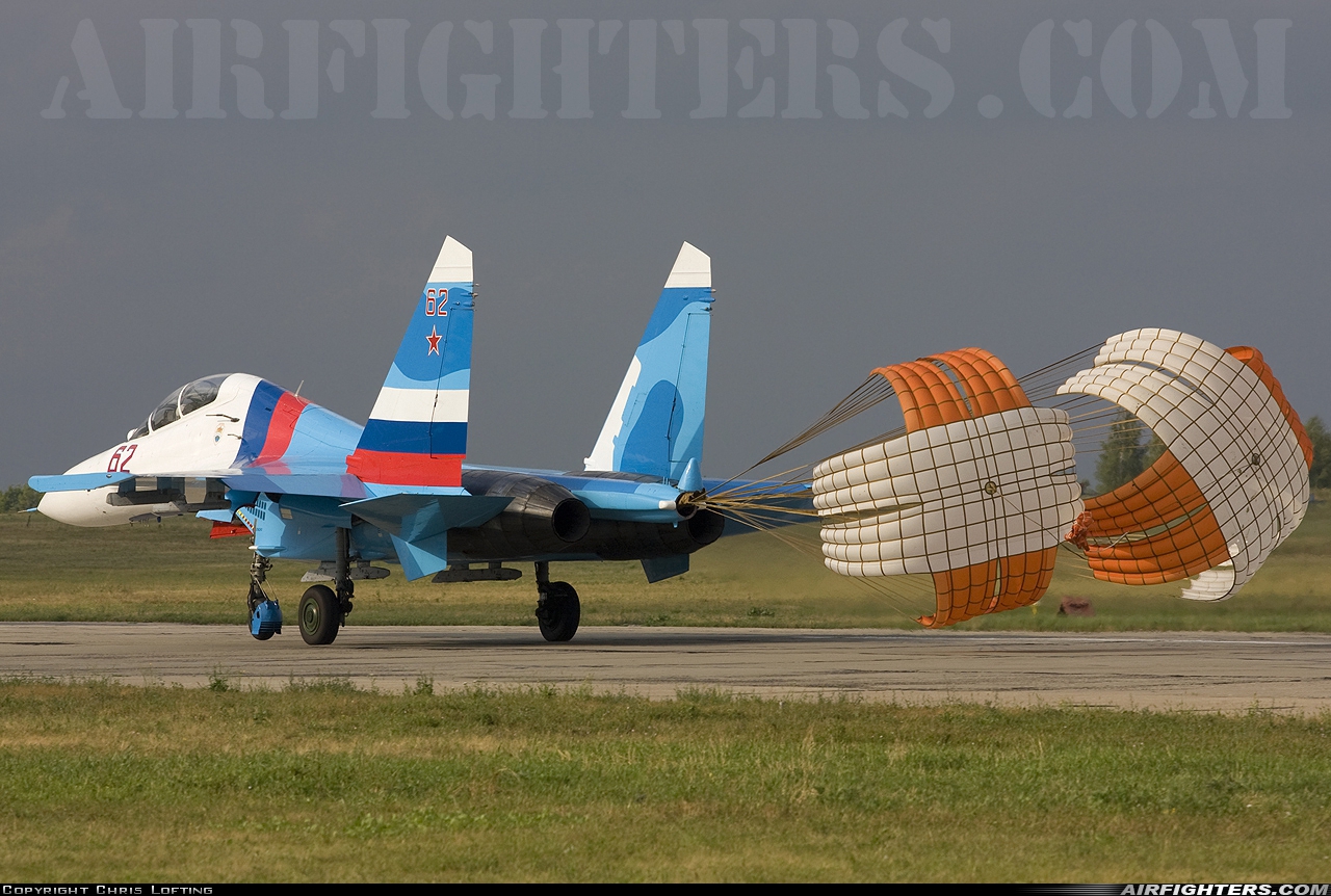 Russia - Air Force Sukhoi Su-27UB 62 RED at Lipetsk - Air Base (2 / West), Russia