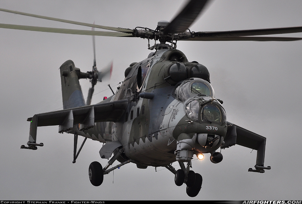 Czech Republic - Air Force Mil Mi-35 (Mi-24V) 3370 at Hradec Kralove (LKHK), Czech Republic