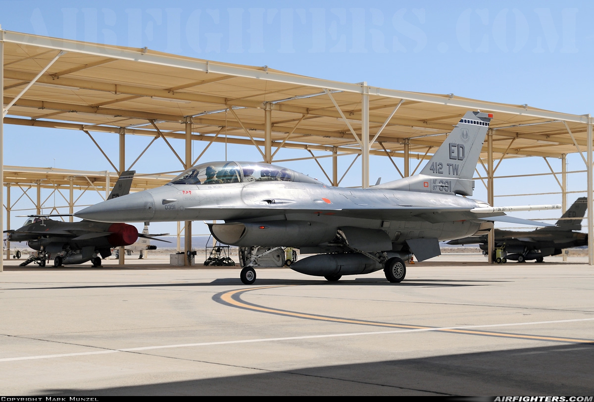 USA - Air Force General Dynamics F-16D Fighting Falcon 87-0391 at Edwards - AFB (EDW / KEDW), USA