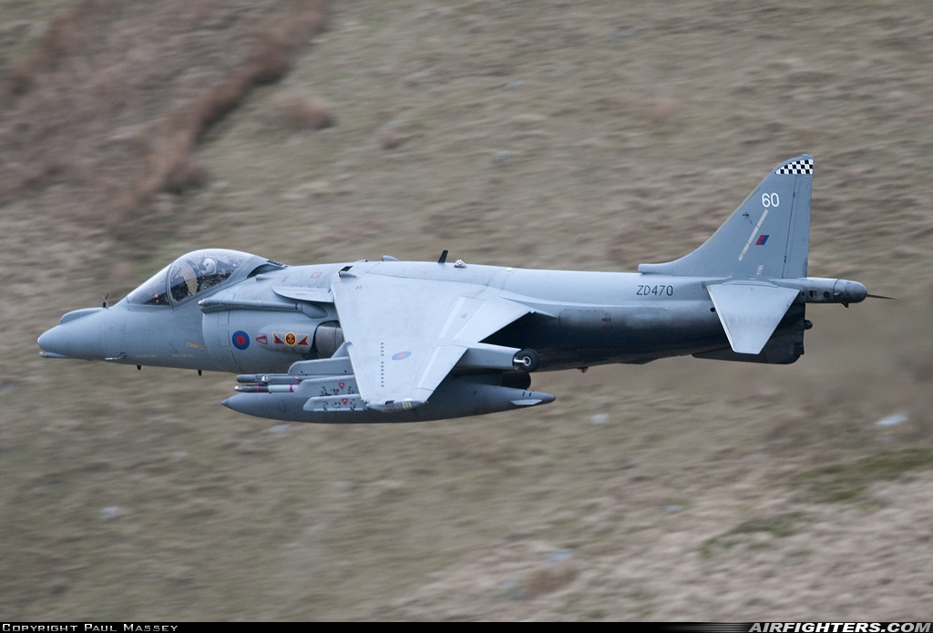 UK - Navy British Aerospace Harrier GR.9 ZD470 at Off-Airport - Machynlleth Loop Area, UK