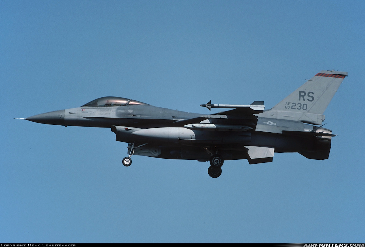 USA - Air Force General Dynamics F-16C Fighting Falcon 87-0230 at Ramstein (- Landstuhl) (RMS / ETAR), Germany