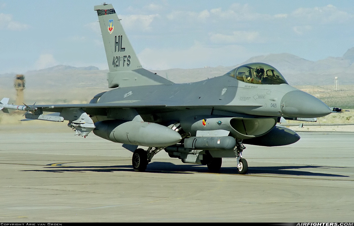 USA - Air Force General Dynamics F-16C Fighting Falcon 88-0421 at Las Vegas - Nellis AFB (LSV / KLSV), USA