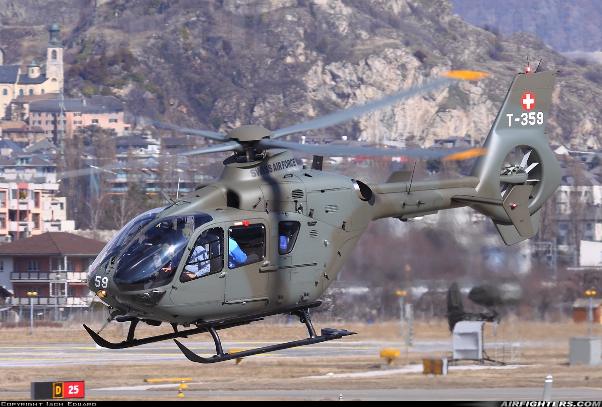 Switzerland - Air Force Eurocopter TH05 (EC-635P2+) T-359 at Sion (- Sitten) (SIR / LSGS / LSMS), Switzerland