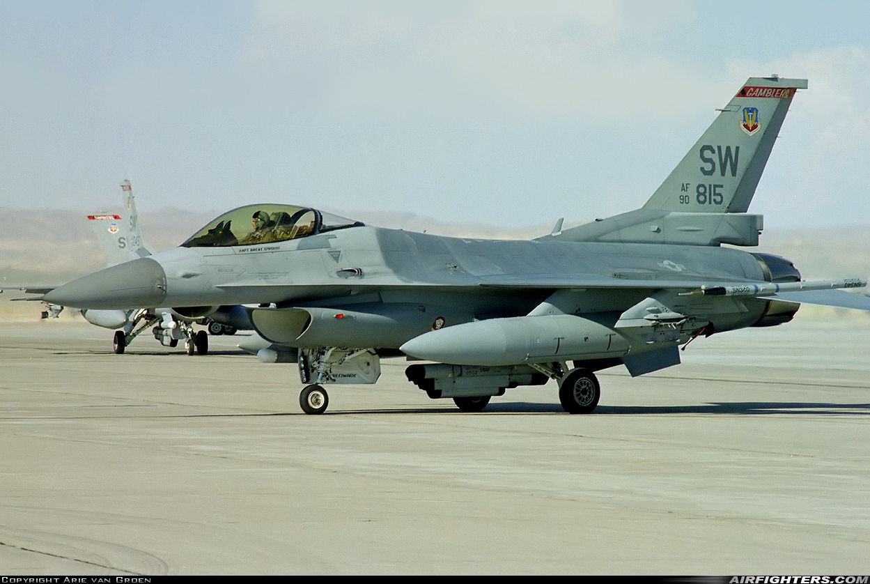 USA - Air Force General Dynamics F-16C Fighting Falcon 90-0815 at Las Vegas - Nellis AFB (LSV / KLSV), USA