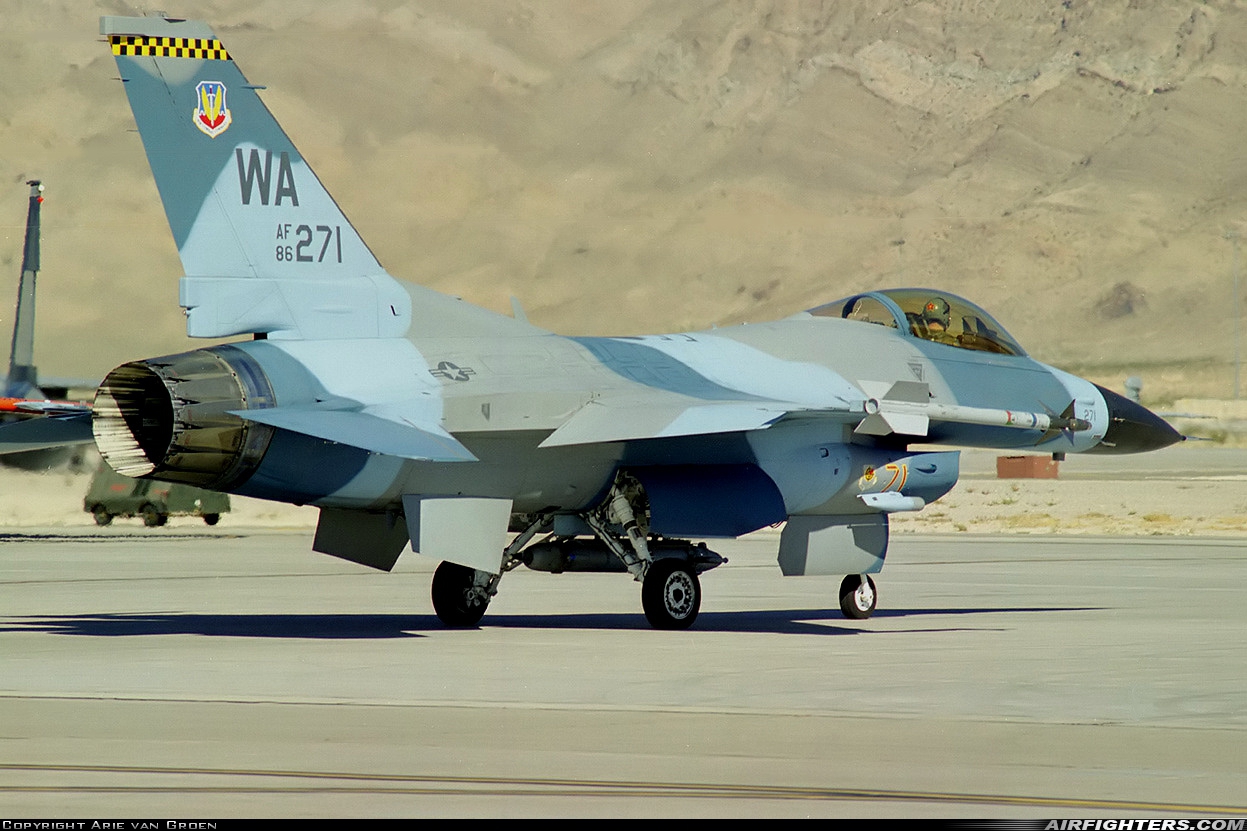 USA - Air Force General Dynamics F-16C Fighting Falcon 86-0271 at Las Vegas - Nellis AFB (LSV / KLSV), USA